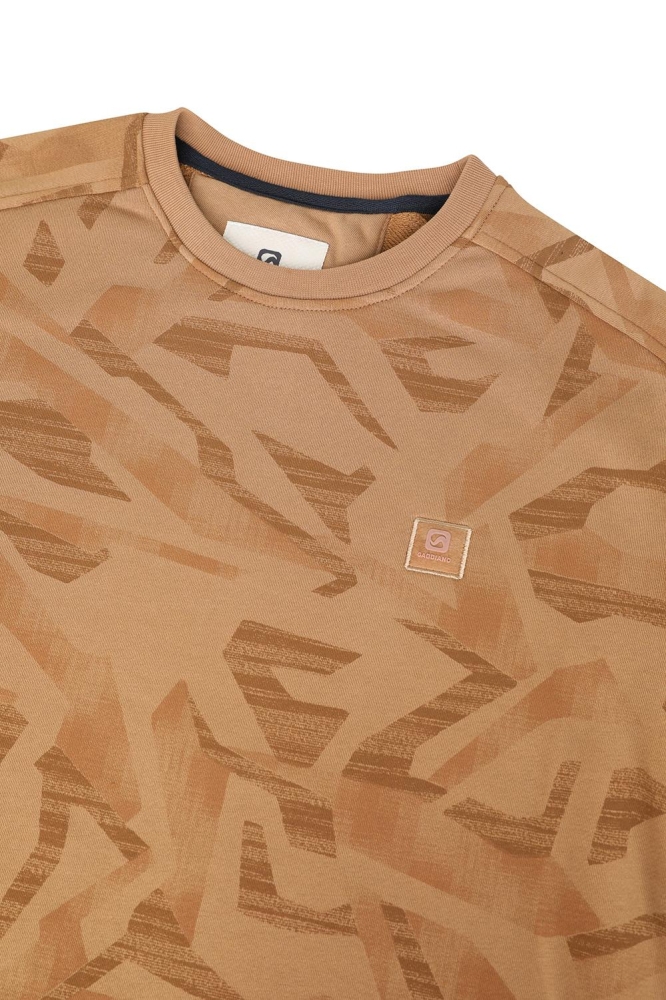 SWEATER MET PRINT 774770 4412 khaki brown